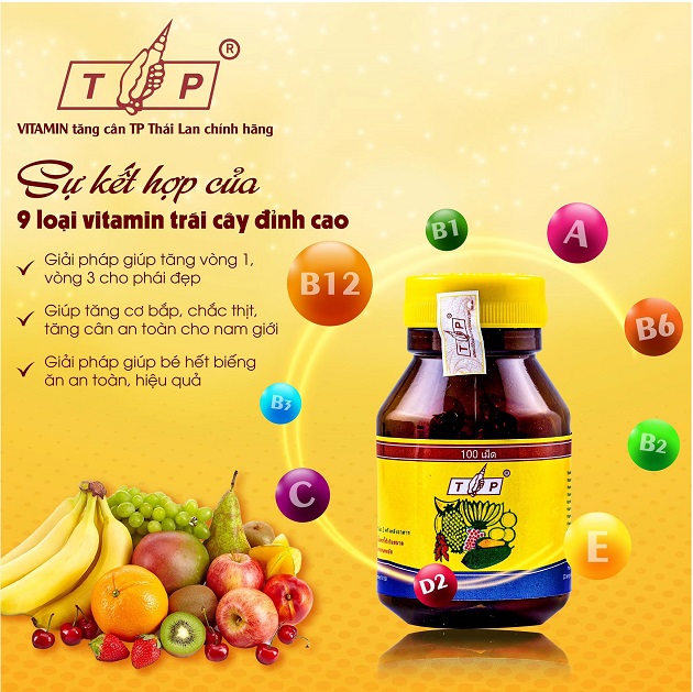 Một số thành phần chính trong viên uống vitamin tăng cân TP Thái Lan