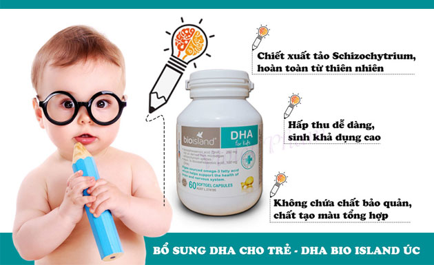 Bio Island Dha chứa nhiều dưỡng chất thiết yếu cho trẻ nhỏ