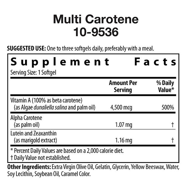 Nutrilite Multi Carotene chứa nhiều dưỡng chất thiết yếu